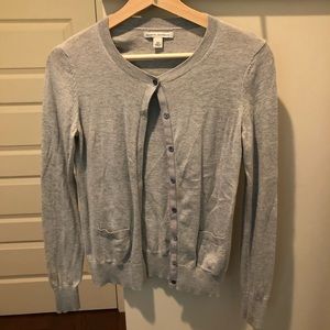 Gray cashmere blend button up cardigan